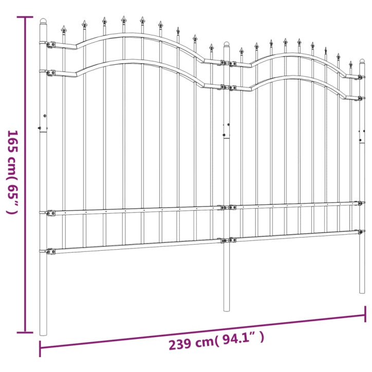 Sodo tvora su smailiomis viršūnėmis, juoda, 165cm, plienas