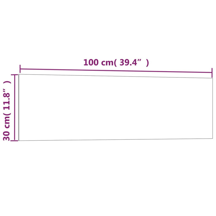 Sieninė magnetinė lenta, juoda, 100x30cm, grūdintas stiklas