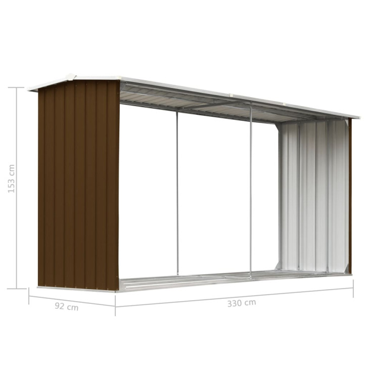 Sodo malkinė, ruda, 330x92x153cm, galvanizuotas plienas