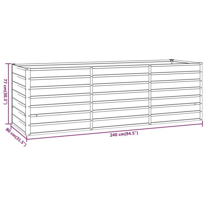 Sodo lovelis, pilkas, 240x80x77cm, plienas