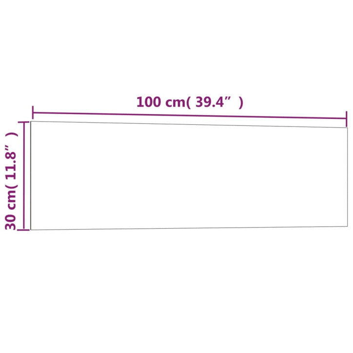 Sieninė magnetinė lenta, balta, 100x30cm, grūdintas stiklas