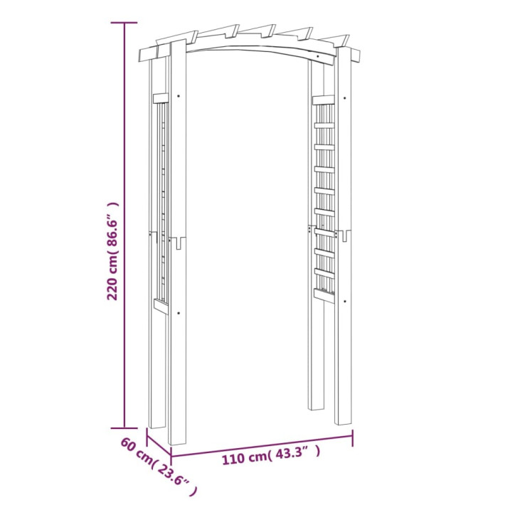 Treliažas-arka, 110x60x220cm, impregnuotas pušies masyvas