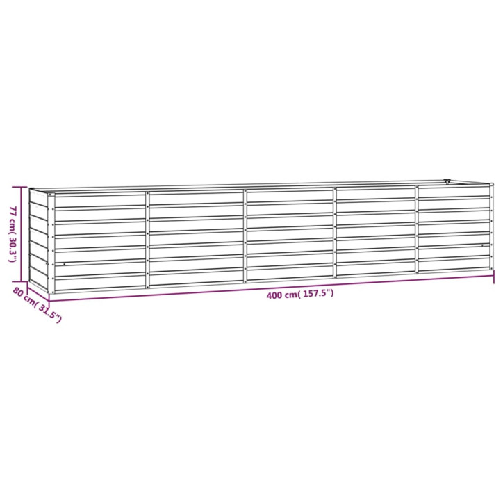 Sodo lovelis, pilkas, 400x80x77 cm, plienas