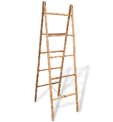 Dvigubos kopėčios rankš. su 5 laipteliais, bambukas, 50x160 cm