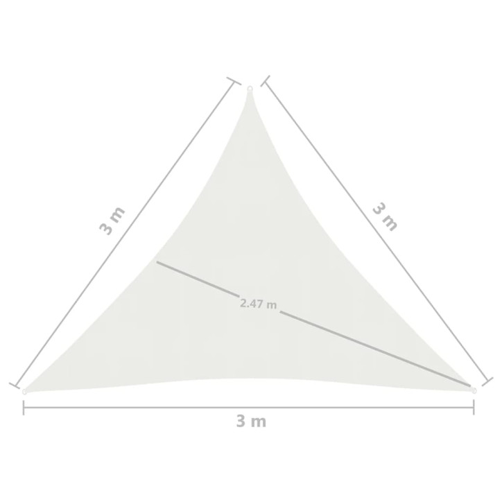 Uždanga nuo saulės, baltos spalvos, 3x3x3m, HDPE, 160g/m²