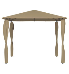 Pavėsinė su stulpų uždangalais, taupe, 3x3x2,6m, 160g/m²