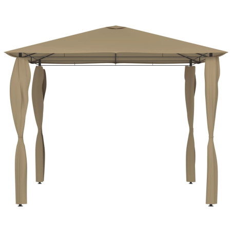 Pavėsinė su stulpų uždangalais, taupe, 3x3x2,6m, 160g/m²