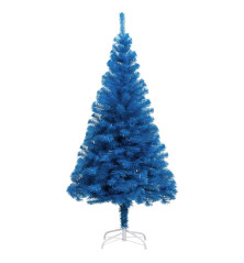 Dirbtinė Kalėdų eglutė su stovu, mėlynos spalvos, 120cm, PVC