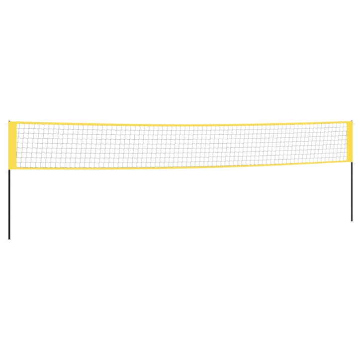 Badmintono tinklas, geltonas ir juodas, 600x155cm, PE audinys