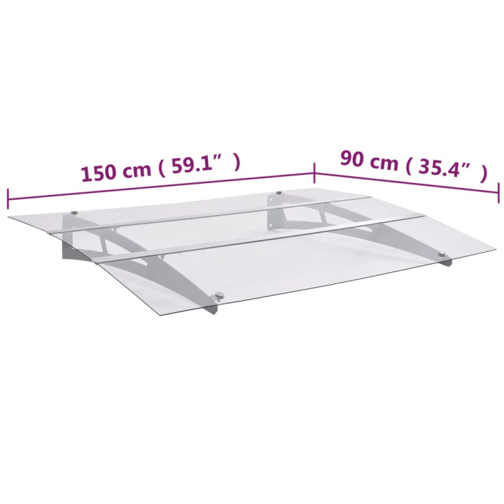 Stogelis durims, sidabrinis ir permatomas, 150x90cm, PET