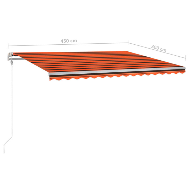 Automatiniu būdu ištraukiama markizė, oranžinė ir ruda, 4,5x3m