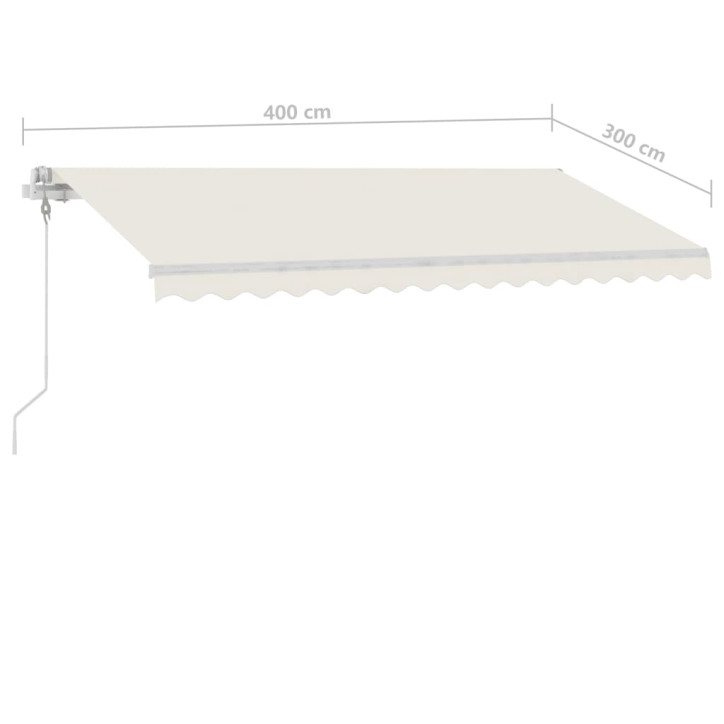 Automatinė markizė su LED/vėjo jutikliu, kreminė, 400x300cm