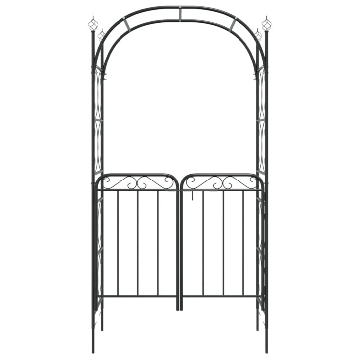 Sodo arka su varteliais, juodos spalvos, 108x45x235cm, plienas