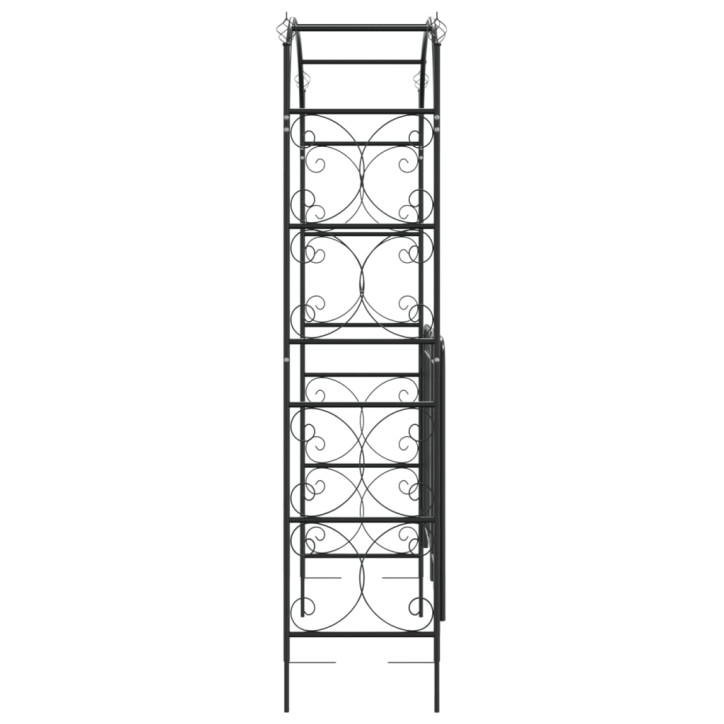 Sodo arka su varteliais, juodos spalvos, 108x45x235cm, plienas