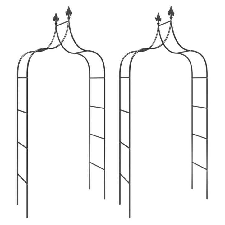 Sodo arkos, 2vnt., juodos spalvos, 120x38x260cm, plienas