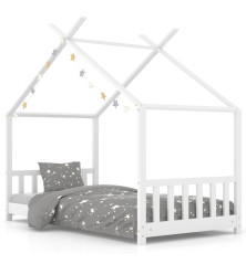 Vaikiškos lovos rėmas, baltos spalvos, 80x160cm, pušies masyvas