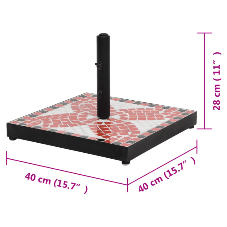 Skėčio stovas, terakota ir baltos spalvos, kvadratinis, 12kg