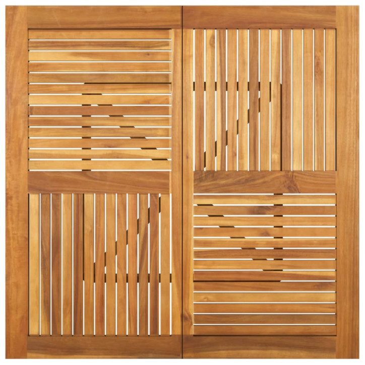 Sodo stalas, 110x110x75cm, akacijos medienos masyvas