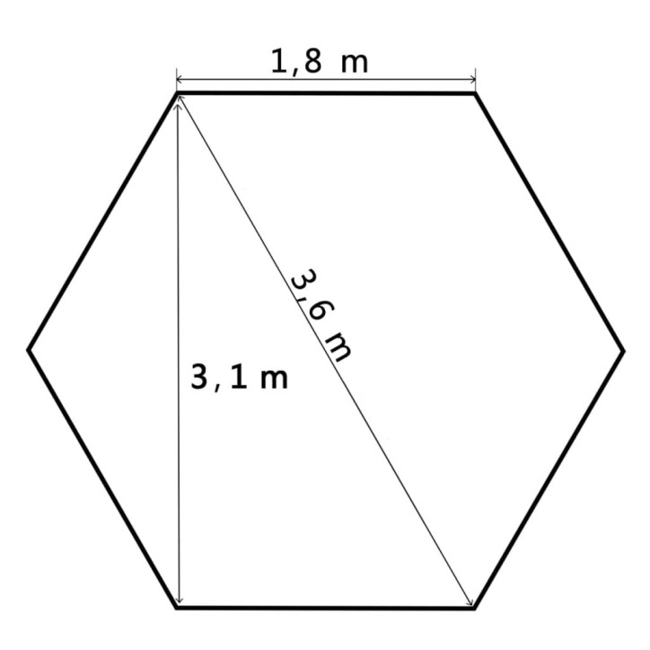 Šešiakampė sulankstoma pavėsinė, tamsiai mėlyna, 3,6x3,1m