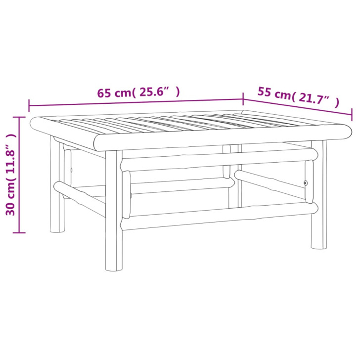 Sodo stalas, 65x55x30cm, bambukas