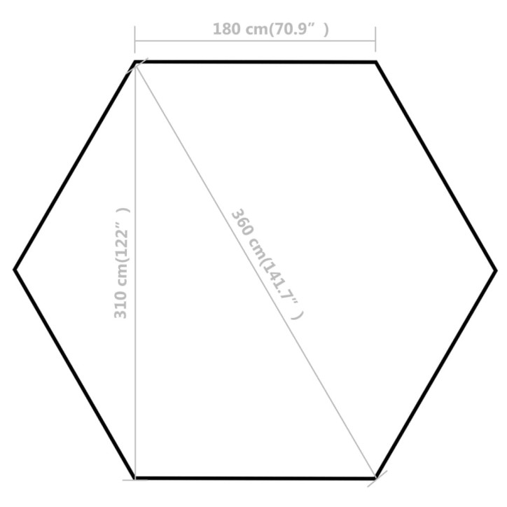 Šešiakampė sulankstoma pavėsinė, pilka, 3,6x3,1m