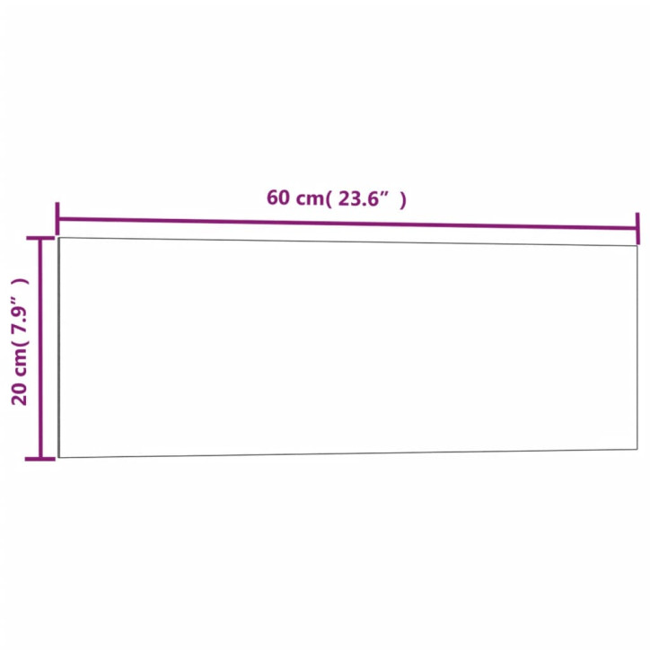 Sieninė magnetinė lenta, juoda, 60x20cm, grūdintas stiklas