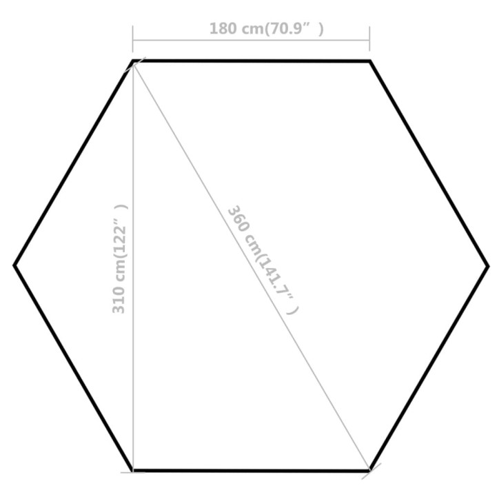 Šešiakampė sulankst. pavėsinė, 6 sienel., tam. mėlyna, 3,6x3,1m