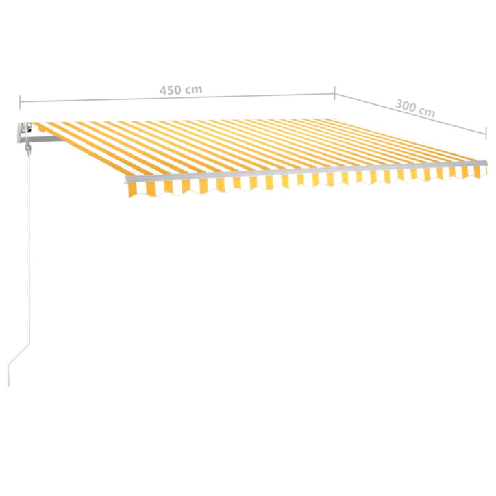 Rankiniu būdu ištraukiama markizė, geltona ir balta, 4,5x3m