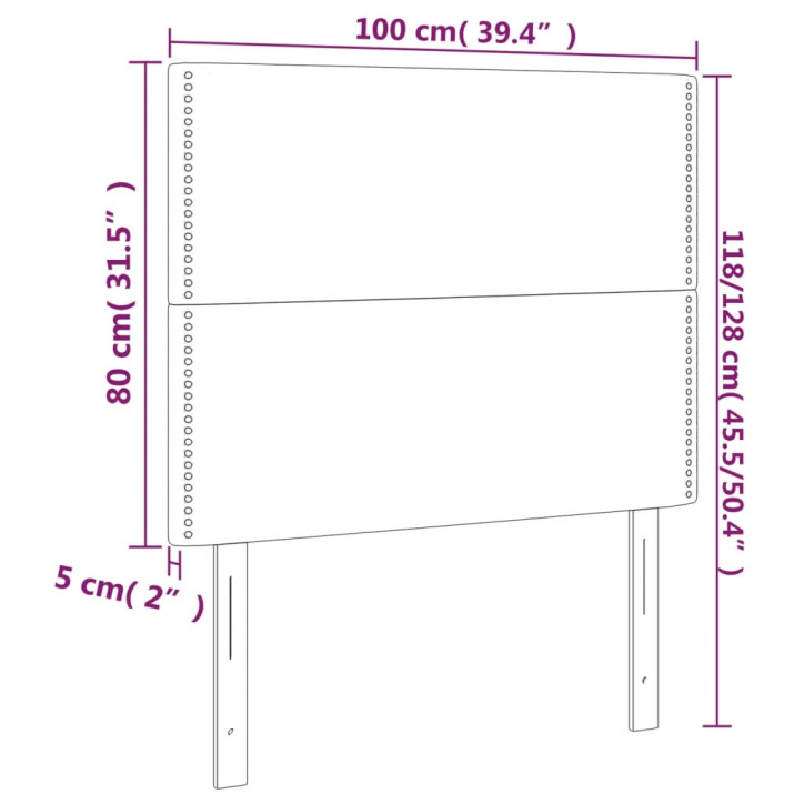 Galvūgalis su LED, tamsiai rudos spalvos, 100x5x118/128cm