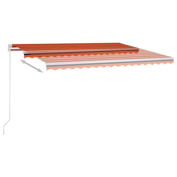 Automatinė markizė su LED/vėjo jutikliu, oranžinė/ruda, 4x3,5m