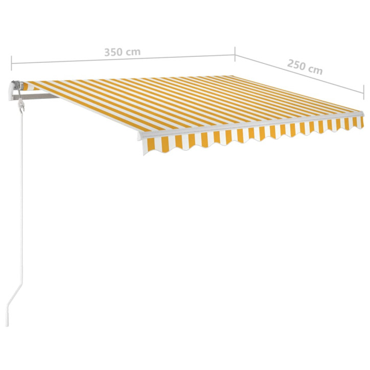 Automatiniu būdu ištraukiama markizė, geltona/balta, 3,5x2,5m