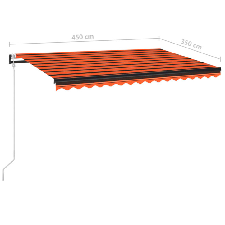 Automatinė ištraukiama markizė, oranžinė ir ruda, 450x350cm