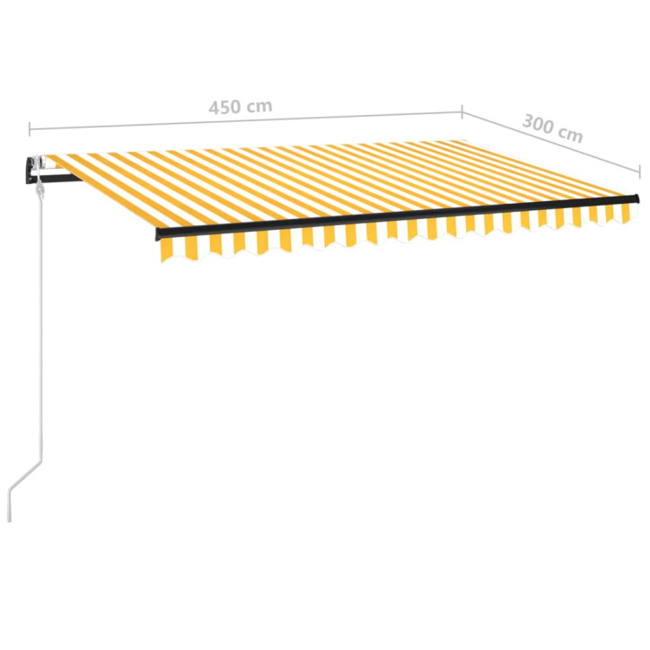 Automatinė ištraukiama markizė, geltona ir balta, 450x300cm