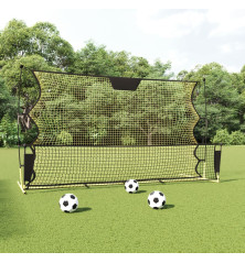 Futbolo tinklas, juodas/geltonas, 183x85x120cm, poliesteris