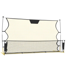 Futbolo tinklas, juodas/geltonas, 183x85x120cm, poliesteris