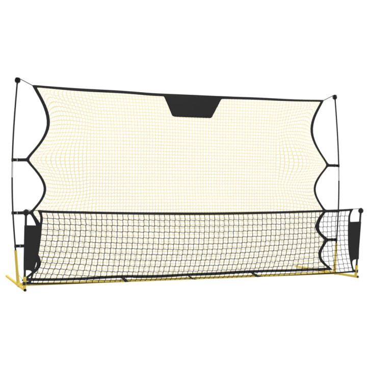 Futbolo tinklas, juodas/geltonas, 183x85x120cm, poliesteris