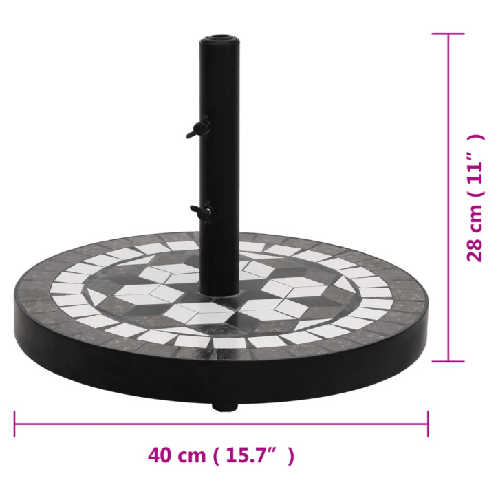 Skėčio stovas, juodos ir baltos spalvos, apskritas, 12kg