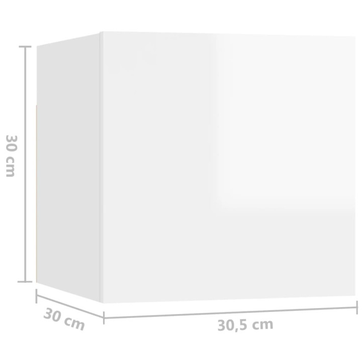 Televizoriaus spintelių komplektas, 6 dalių, baltas, MDP