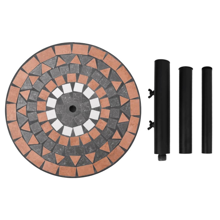 Skėčio stovas, terakota ir baltos spalvos, apskritas, 12kg