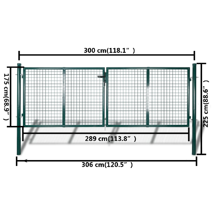 Tinkliniai Kiemo Vartai su Grotelėmis 300 x 175 cm / 315 x 225 cm