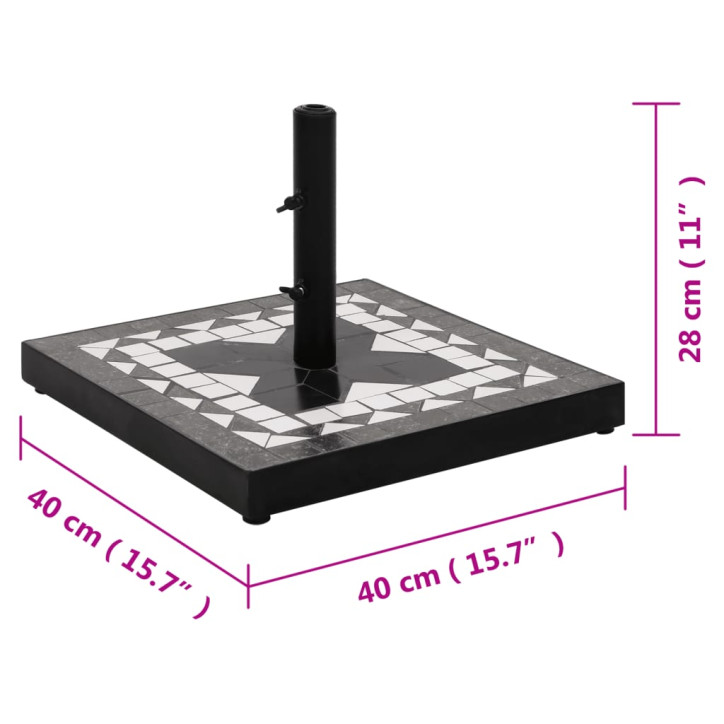 Skėčio stovas, juodos ir baltos spalvos, apskritas, 12kg