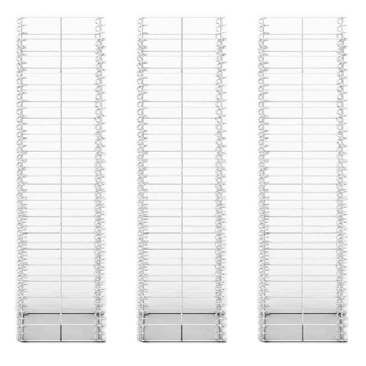 Gabionų rinkinys, 3 vnt., cinkuota viela, 25 x 25 x 100 cm