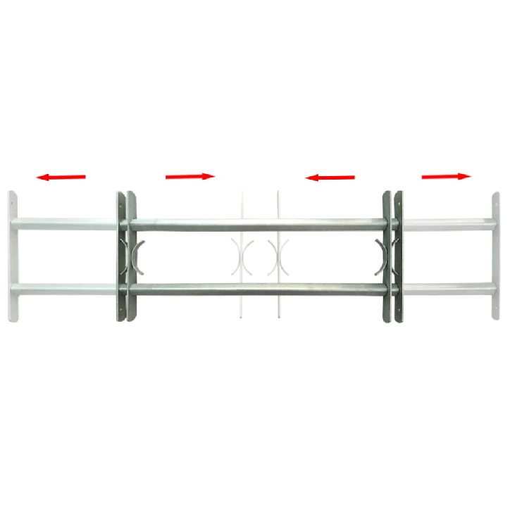 Reguliuojama apsauginė grotelė langams su 2 skersiniais, 500-650mm