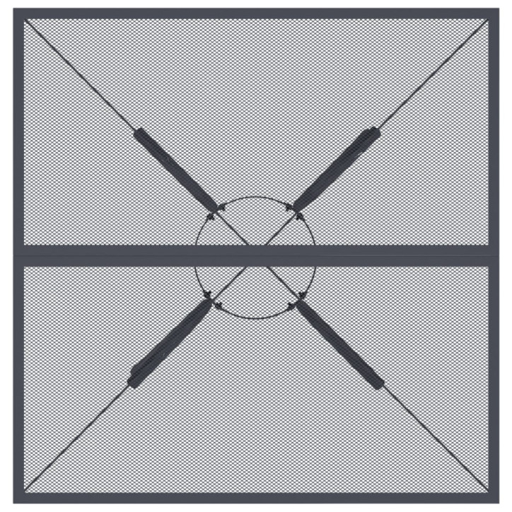 Sodo stalas, antracito, 80x80x72,5cm, plienas, tinklelis