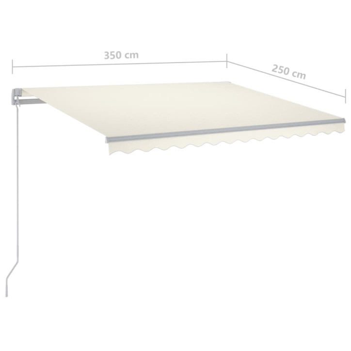 Automatinė markizė su LED/vėjo jutikliu, kreminė, 3,5x2,5m