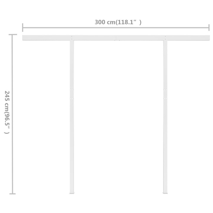 Rankiniu būdu ištraukiama markizė, kreminė, 3x2,5m