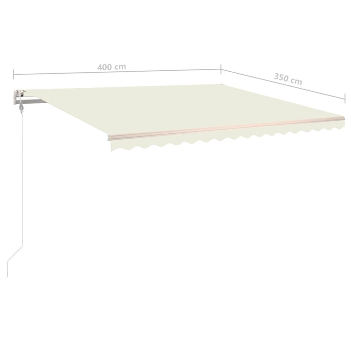 Automatinė markizė su LED/vėjo jutikliu, kreminė, 400x350cm