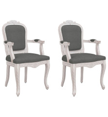 Valgomojo kėdės, 2vnt., pilkos, 62x59,5x100,5cm, audinys