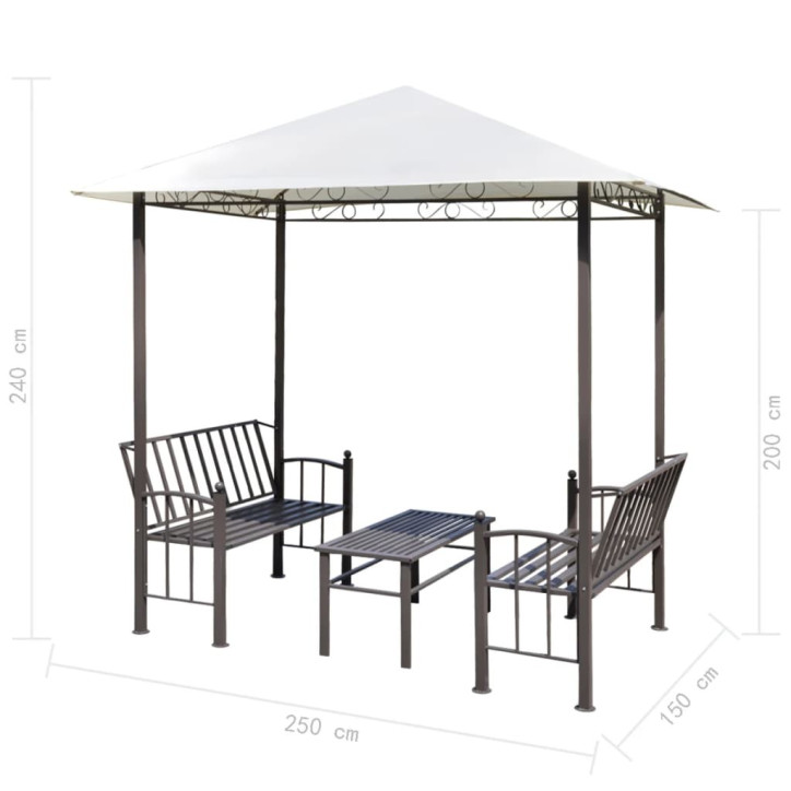 Sodo paviljonas su staliuku ir suoliukais, 2,5x1,5x2,4m