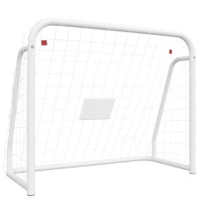 Futbolo vartai, balti, 125x96x60cm, plienas/poliesteris